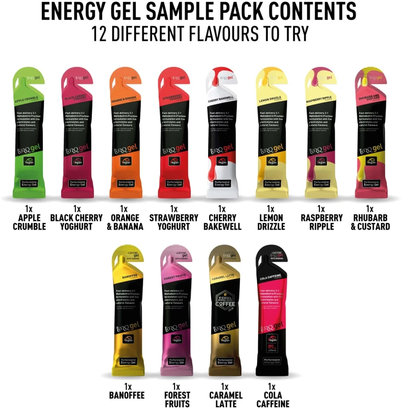 Image of TORQ Gel Taster Pack - 12 Flavours NO SIZE NO COLOUR