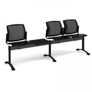 Image of Santana perforated back plastic seating - bench 4 wide with 3 seats