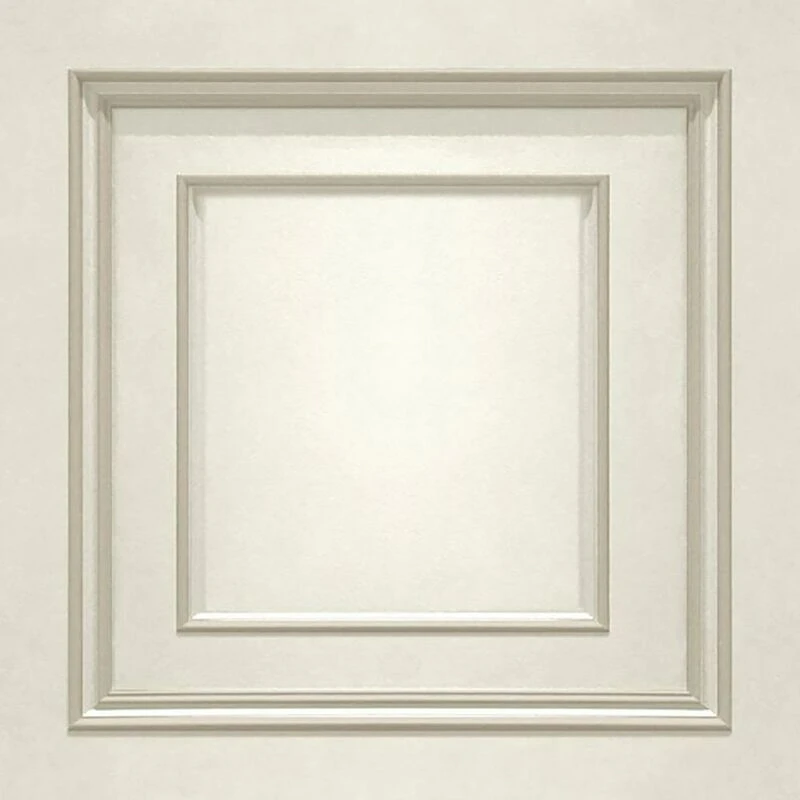 Image of BELGRAVIA DECOR Cream Gold Belgravia Textured Wood Panelling Effect Vinyl Wallpaper Metallic WL-A7389