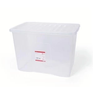 Image of 5 Star Office Storage Box Plastic with Lid Stackable 60 Litre 600 x 400 x 330 mm Clear