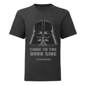 Image of Star Wars Boys Come To The Dark Side Darth Vader T-Shirt (9-10 Years) (Black)