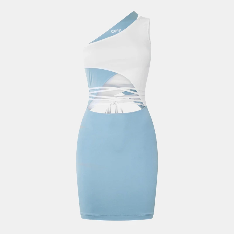 Image of Off White Womens Long Maxi Dress Light Blue female 4 (3XS)