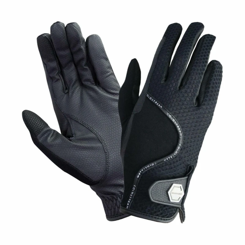 Image of Coldstream Mens Swinton Combi Mesh Riding Gloves in Black Size: XS Black Male XS