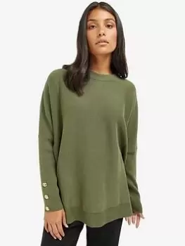 Image of Barbour International Kubican Knitted Jumper - Green, Size 12, Women