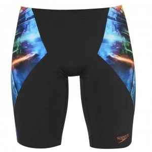 Image of Speedo Dig V Jammer Shorts Mens - Black/Turquoise
