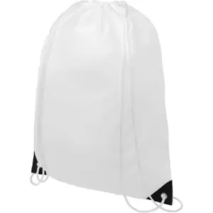 Image of Bullet Oriole Contrast Drawstring Bag (One Size) (White/Solid Black)