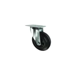 Image of Swivel Plate 100MM Rubber Tyre; Poly' Centre