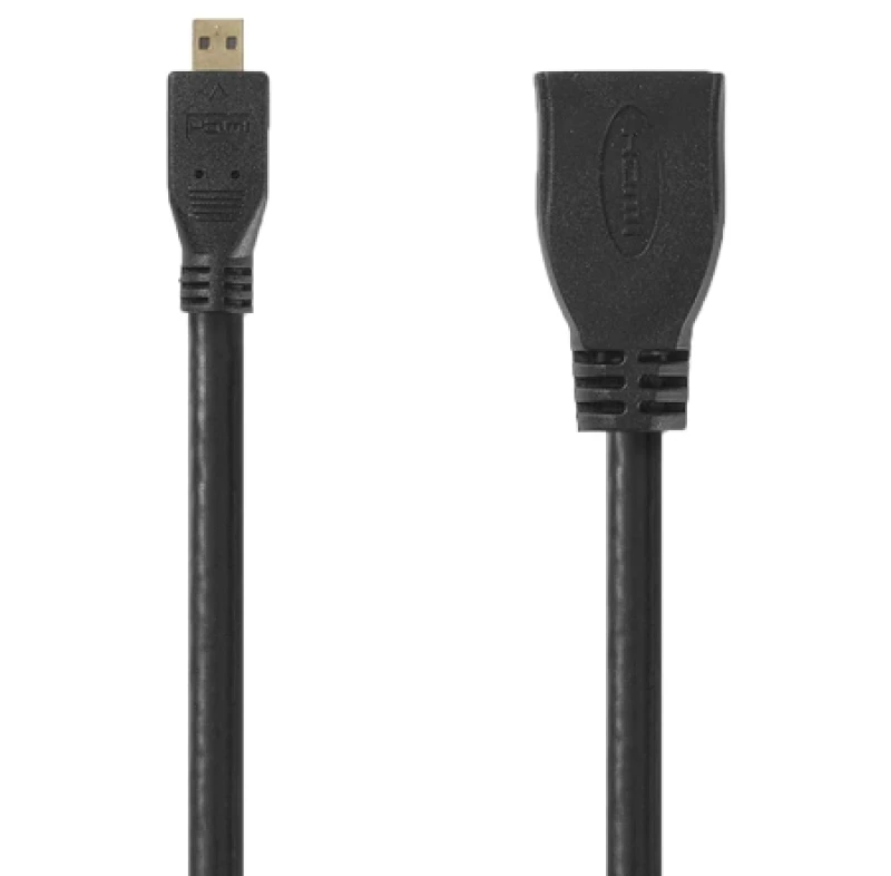 Image of Nedis HDMI Female to Micro HDMI Male Cable - 0.2 Metre HDMI_Ethernet-CVGP34790BK02