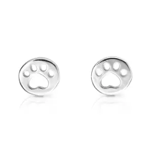 Image of JG Signature Childrens Silver Paw Print Stud Earrings