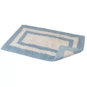 Image of Showerdrape Eaton Bath Mat - Blue / White