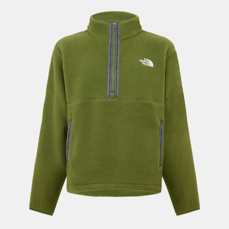 Image of The North Face Mens Quarter Zip Stand Collar Fleece Woodland Grn male Small