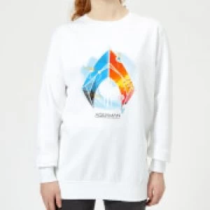 Image of Aquaman Back To The Beach Womens Sweatshirt - White