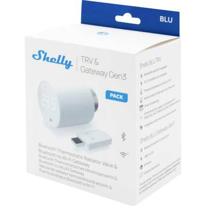 Image of Shelly Shelly Shelly BLU TRV Heizkoerperthermostat Einzelpackung Gateway, Thermostatic radiator valve Bluetooth Low Energy, WiFi Shelly_B_TRV_1