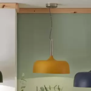 Image of Anke Domed Metal Pendant Mustard (Yellow)