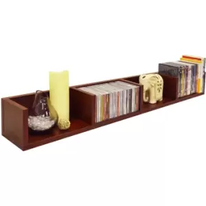Image of VIRGIL - 108 CD / 72 DVD / Bluray / Media Wall Storage Shelf - Mahogany - Mahogany