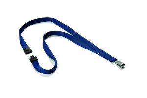 Image of Durable Textile Lanyard With Snap Hook 15mm Midnight Blue 812728
