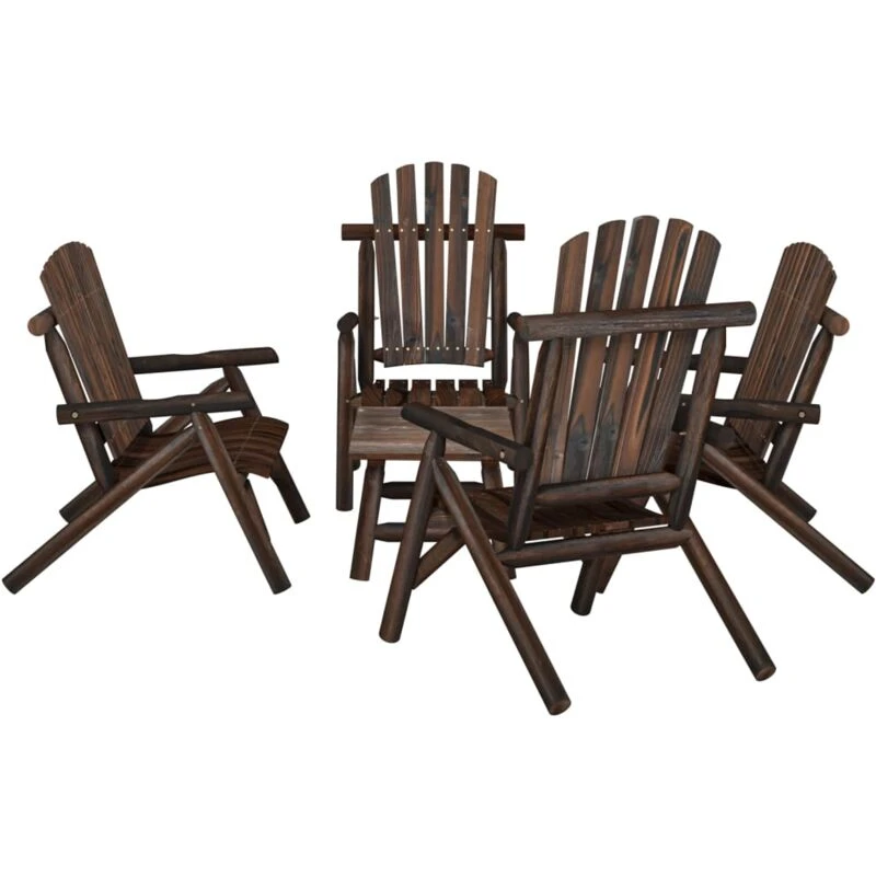 Image of VIDAXL 5 Piece Garden Lounge Set Solid Wood Spruce Vidaxl 3185518