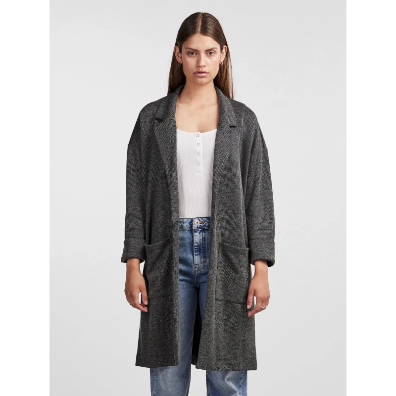 Image of Pieces Pcdorita three quarterCoatigan - Grey Grey 8