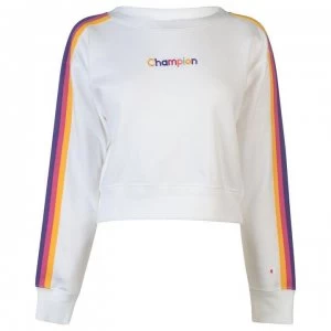 Image of Champion Rainbow Tape Crew Sweater - White