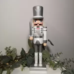 Image of 30cm Wooden Christmas Nutcracker Soldier Decoration with White Body and Shoes