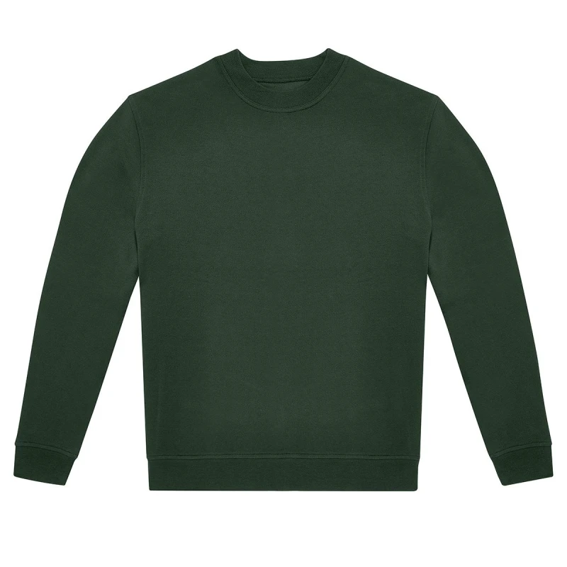 Image of B&C Mens ID.222 Crew Neck Sweatshirt in Green Size: XS Green Male XS