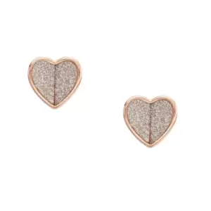 Image of Ladies Fossil Jewellery Sadie Flutter Hearts Earrings