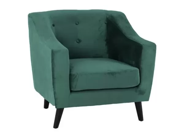 Image of Seconique Ashley Green Velvet Arm Chair