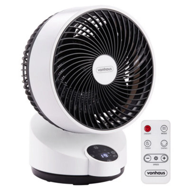 Image of Vonhaus Air Circulator Fan, Desk Fan With 3 Speeds, 3 Modes, Remote Control, 12Hr Timer, 60 Degree, Oscillating, Quiet Operation