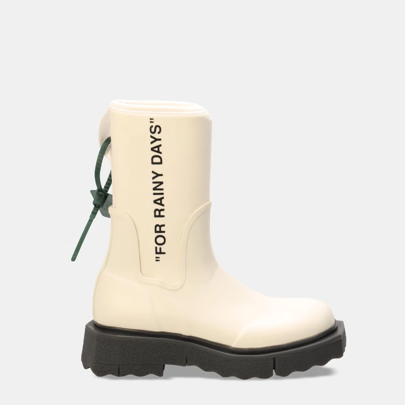 Image of Off White Kids Rubber Boot Waterproof Walking Shoes White Black female 4.5 (37.5)