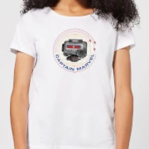 Image of Captain Marvel Pager Womens T-Shirt - White - L
