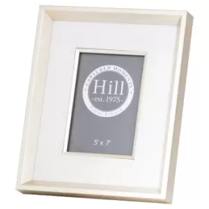 Image of Antiqued Pewter Deep Framed White Velvet 5X7 Photo Frame