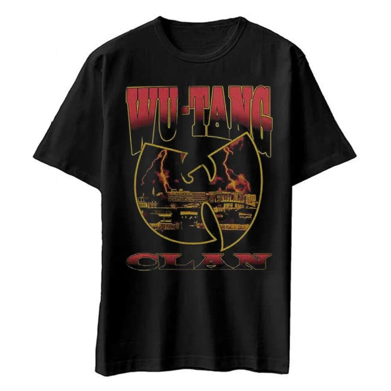 Image of Wu-Tang Clan Mens Infill Cotton T-Shirt in Black Size: Small Black Male S
