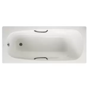 Image of Roca Carla Straight Steel Bath 1700x700mm 2 Tap Hole (Grip Holes) - 569434