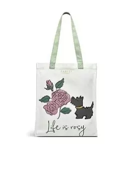 Image of Radley Life Is Rosy Fabric Medium Open Top Tote - Natural