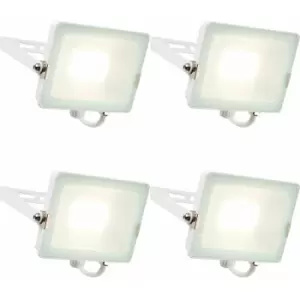 Image of 4 pack Outdoor Waterproof LED Floodlight - 30W Cool White LED - Matt White