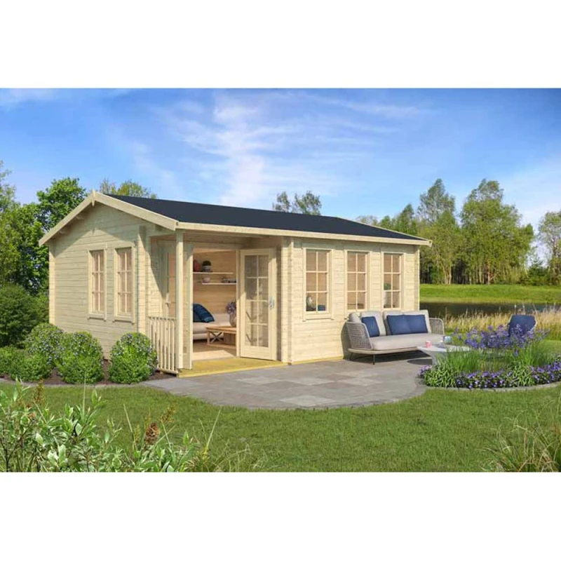Image of Lasita Maja Ltd Sri Lanka w/o doors + 44 DGP+-Log Cabin - L600xW521.8xH285cm in Natural Natural Unisex