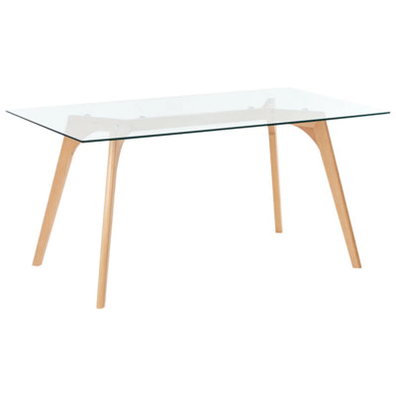 Image of Beliani Dining Table Hudson Transparent 160 Cm 90 Cm Tempered Glass