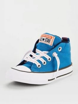 Image of Converse Chuck Taylor All Star Street Mid Childrens Trainers, Blue/White, Size 13