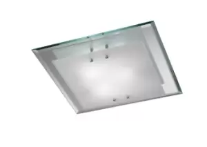 Image of Mira Flush Ceiling, 400mm Square, 3 Light E27 Polished Chrome