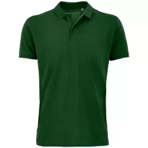 Image of SOLS Mens Planet Pique Organic Polo Shirt (L) (Bottle Green)