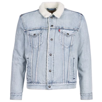 Image of Levis TYPE 3 SHERPA TRUCKER mens Denim jacket in Blue - Sizes XXL,XL