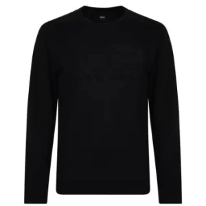 Image of Hugo Boss Hertitage Logo Crew Neck Sweatshirt Black Size L Men