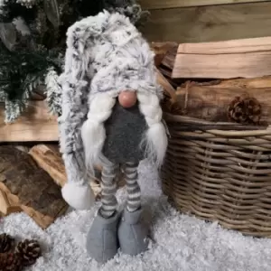 Image of 80cm Festive Christmas Female Grey Gonk with Oversized Hat & Extendable Legs