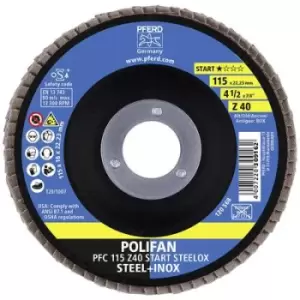 Image of PFERD 69300936 PFC 115 Z 40 START STEELOX Flap disc Diameter 115mm Bore diameter 22.23mm 10 pc(s)