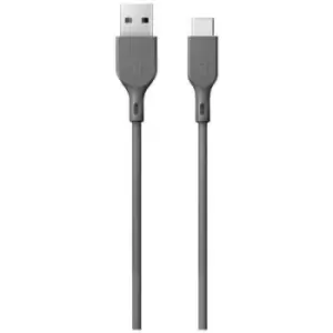 Image of GP Batteries USB charging cable USB 2.0 USB-A plug, USB-C plug 1m Grey 160GPCC1N-C1