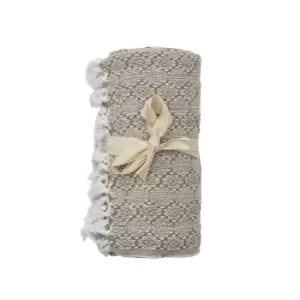 Image of Simply Green Recycled Cotton Diamond Throw Oatmeal