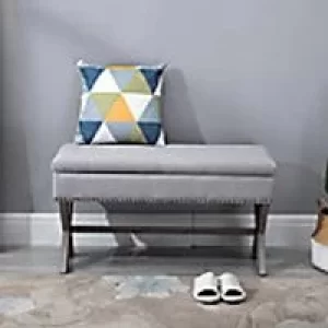 Image of Homcom Elegant Ottoman Stool Grey