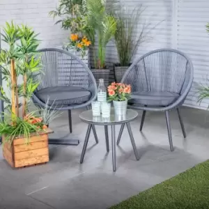 Image of Monaco 3pc Grey Radar Bistro Set