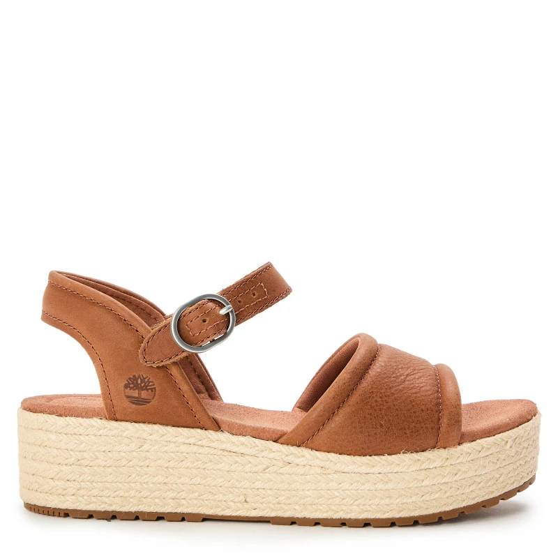 Image of Timberland Womens Backstrap Flatform Sandals Rust Full Grain female 3.5 (36)