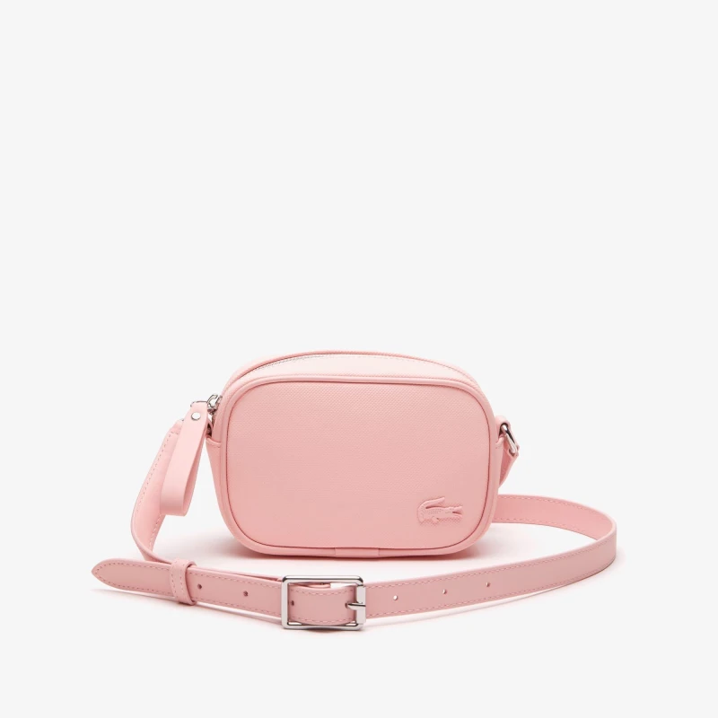 Image of Lacoste Small Zipped Shoulder Bag - Pink Pink One Size